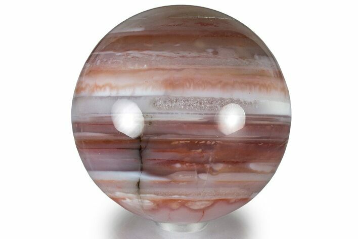 Polished Banded Brazilian Agate Sphere - Waterline Agate #309204